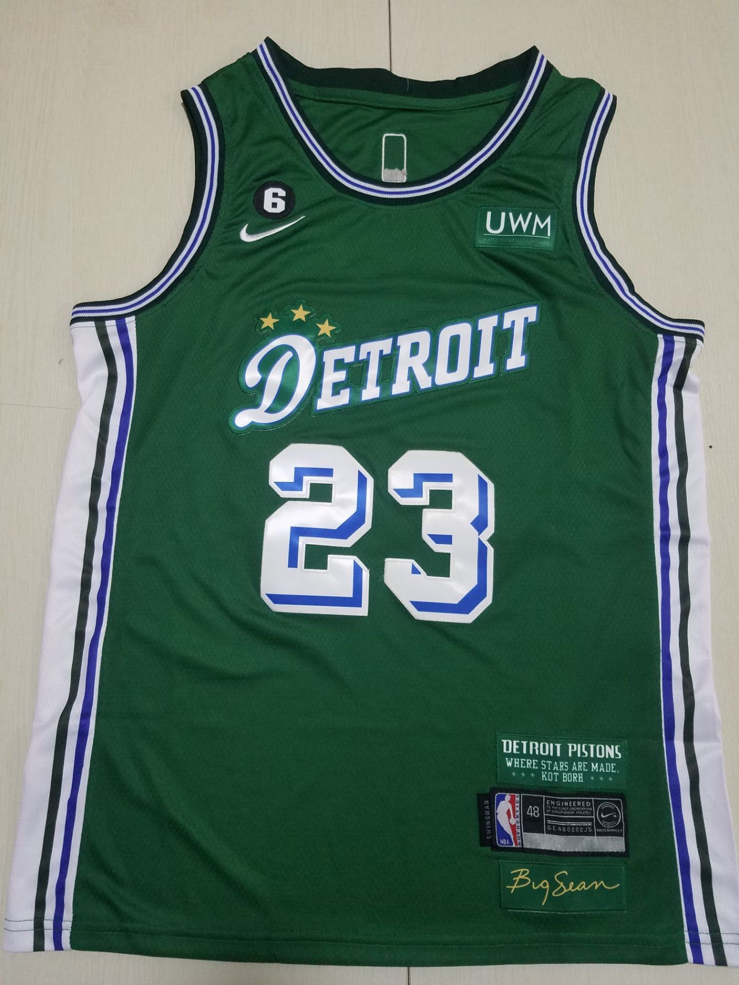 Men Detroit Pistons #23 Ivey Green Nike City Edition 2022 NBA Jersey